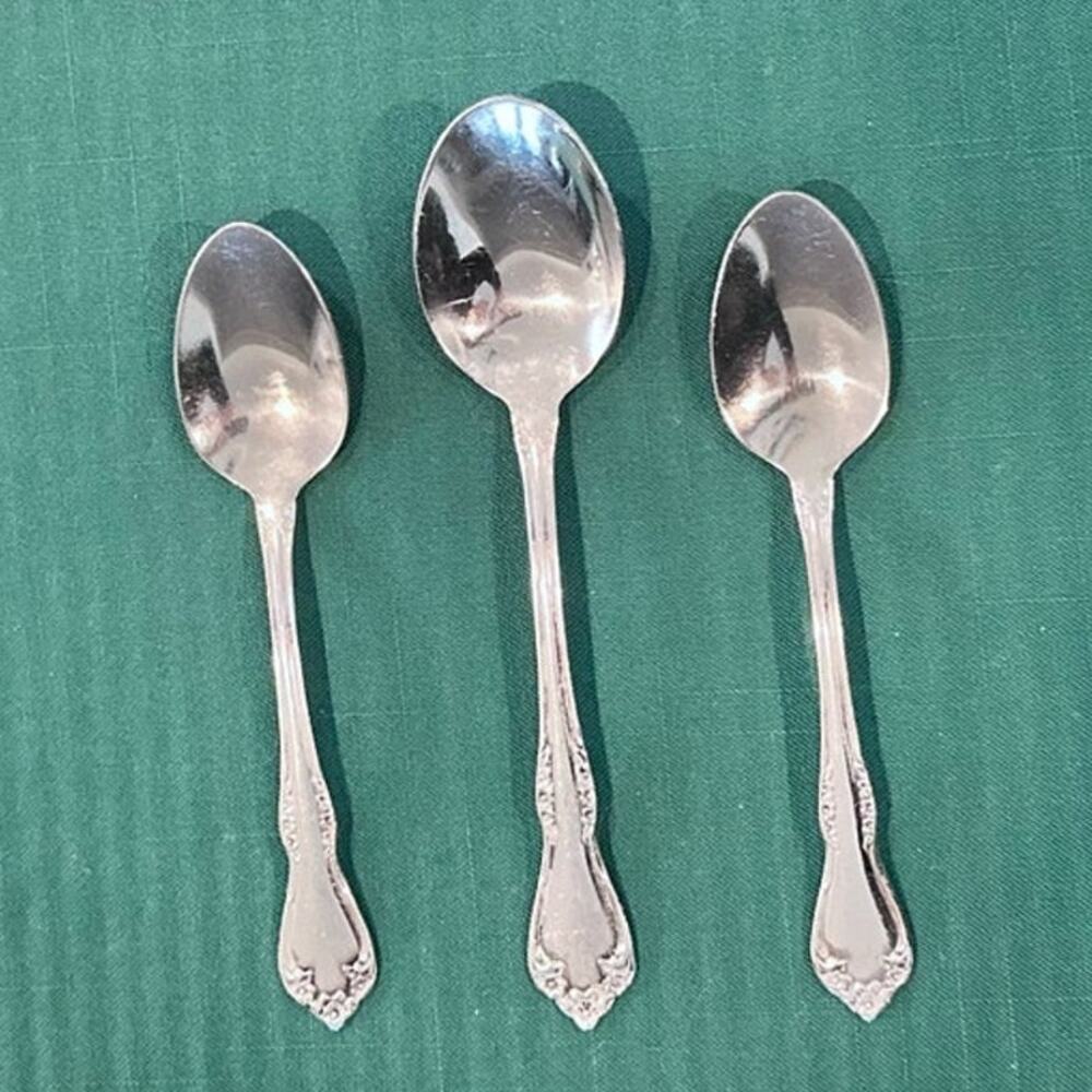 Oneida Ltd Mansfield Amadeus Wm A Rogers Deluxe Stainless Spoons-Set of 3